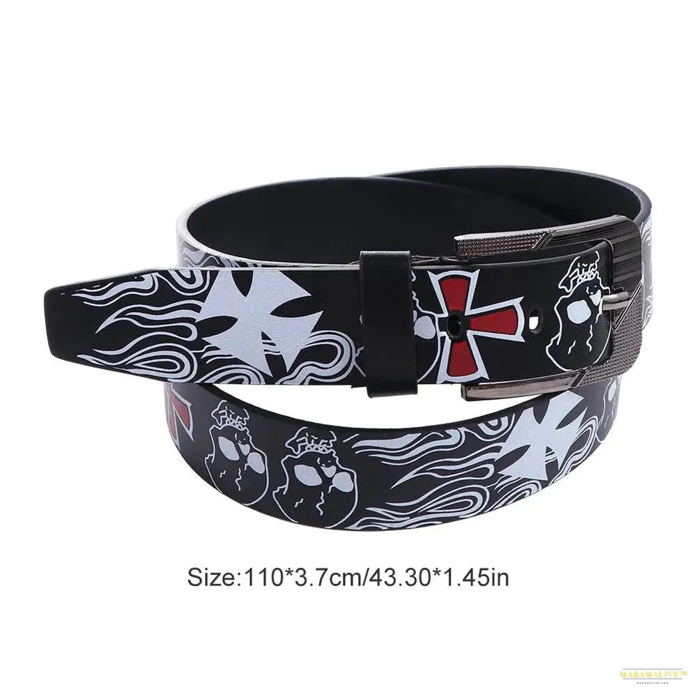 Unique Punk Style Y2K Cross Jeans Belt Pin Buckle - Trendy Unisex Waist Strap Accessory