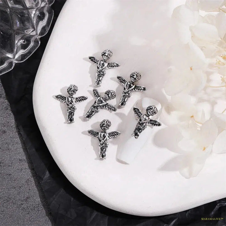 Unique Steampunk Gothic 3D Alloy Nail Art Skeleton Cross Charms - 10PCS Set - Perfect For Halloween Decoration Design Supplies Tool