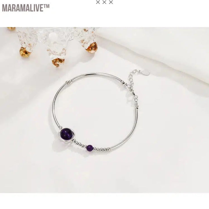 Unique charm and elegance! S925 silver purple crystal bracelet, luxury and high-end, versatile for women