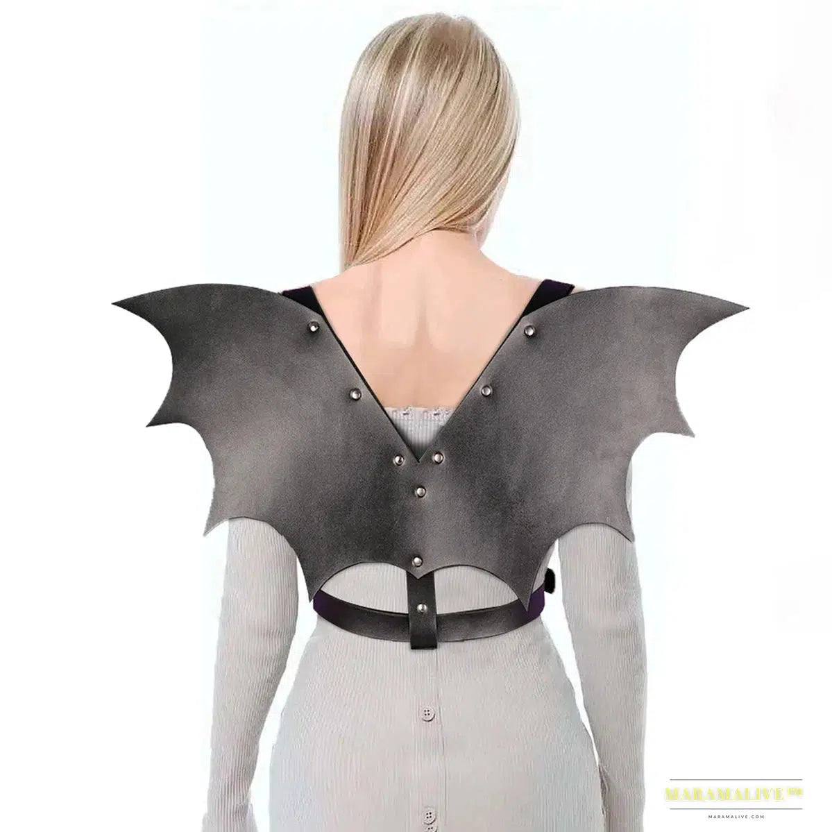 Unleash Your Inner Beast with our Gothic Punk Leather Wing Harness - The Ultimate Halloween Accessory