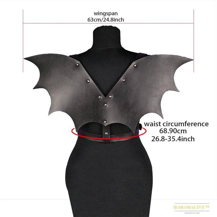 Unleash Your Inner Beast with our Gothic Punk Leather Wing Harness - The Ultimate Halloween Accessory