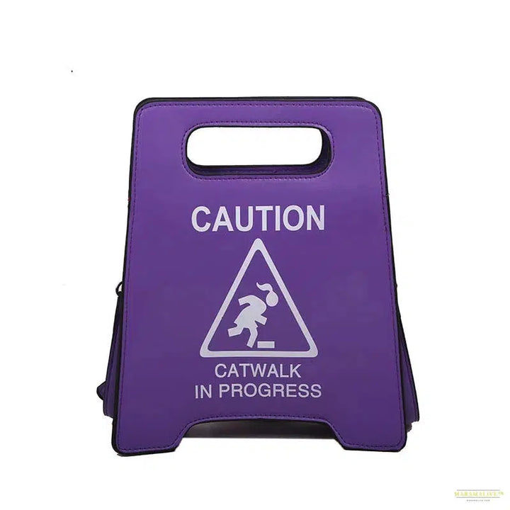 Unusual Fluorescent Crossbody Bag with Creative Caution Letters - Perfect Gift for Her