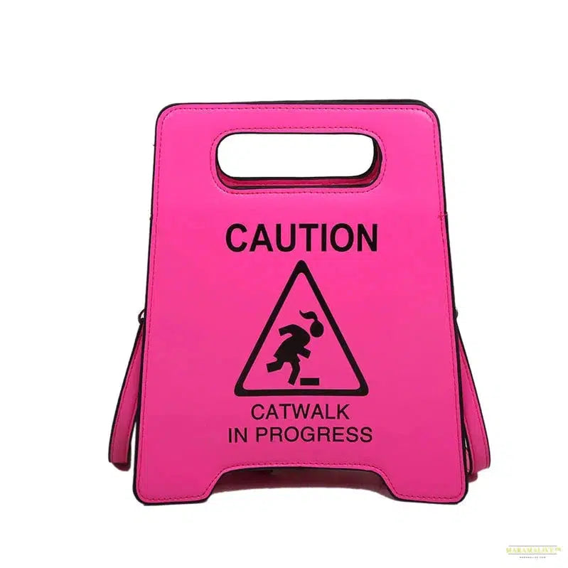 Unusual Fluorescent Crossbody Bag with Creative Caution Letters - Perfect Gift for Her