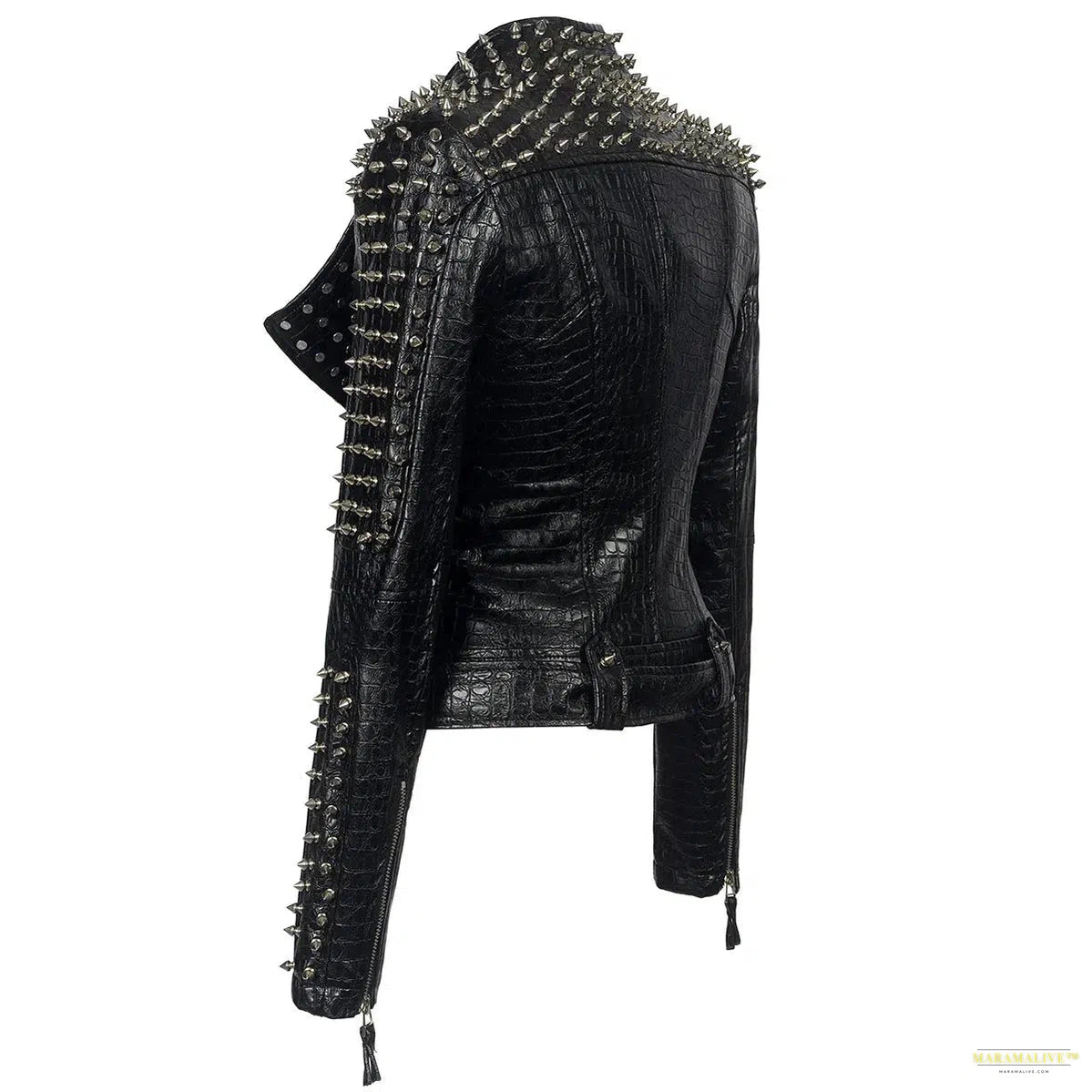 Unusual Steampunk Rock Rivet Women's Leather Slim-fit Jacket – Vintage Gothic Embroidery PU Streetwear