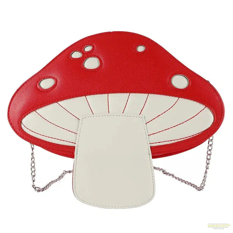 Unusual Trendy Mushroom Shaped Cartoon PU Messenger Bag - Unique Cute Chain Shoulder Gift