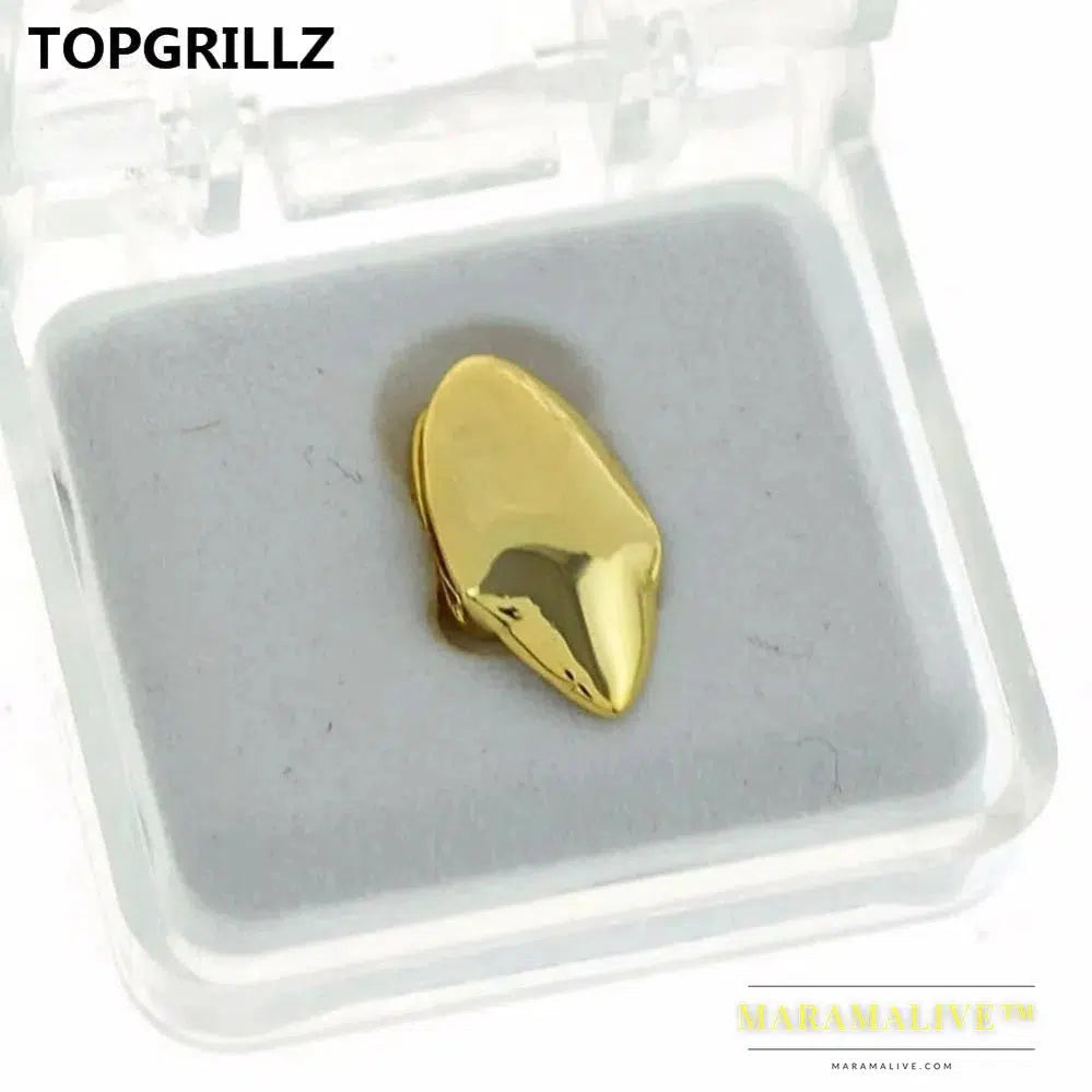 Vampire Fang Single Cap Gold Tone Canine Tooth Grills Fangs Dracula Teeth Grillz,Gift