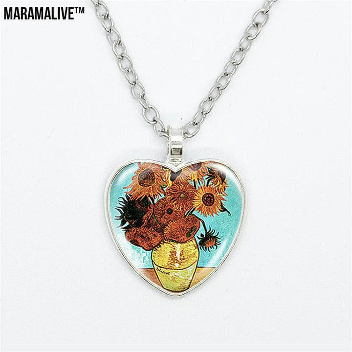 Van Gogh Starry Sunflower Pendant Necklaces