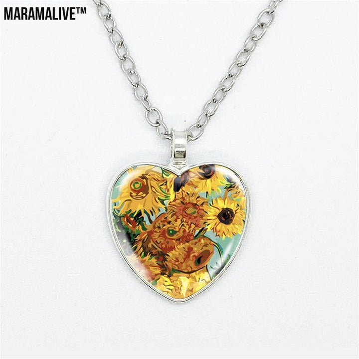 Van Gogh Starry Sunflower Pendant Necklaces