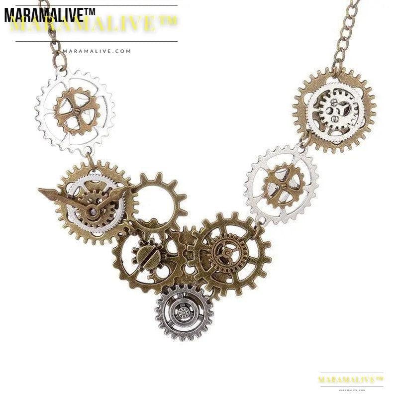 Various Gears Combined Steampunk Necklace