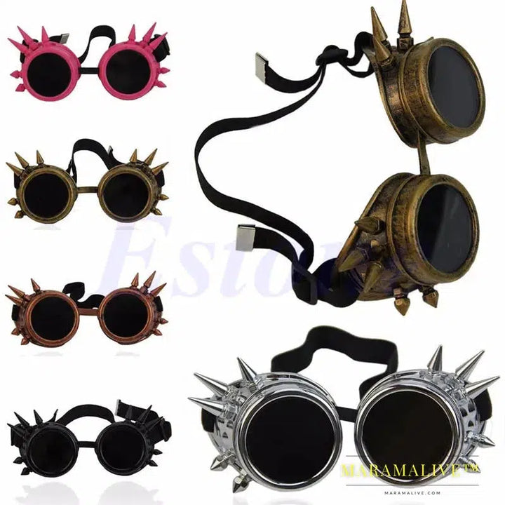 Victorian Gothic Punk Sunglasses Goggles Cosplay Rivet Steampunk Goggles Glasses Welding Punk