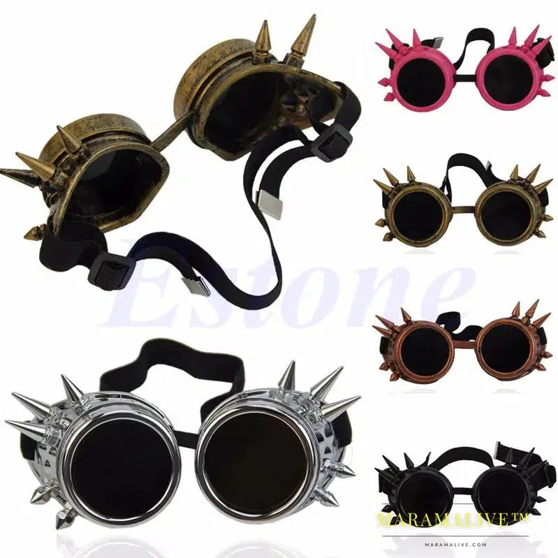 Victorian Gothic Punk Sunglasses Goggles Cosplay Rivet Steampunk Goggles Glasses Welding Punk