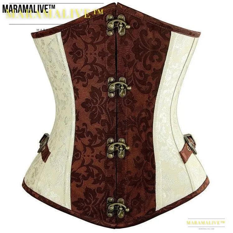 Victorian Short Belly Corset - Gothic Body Shaper bustier