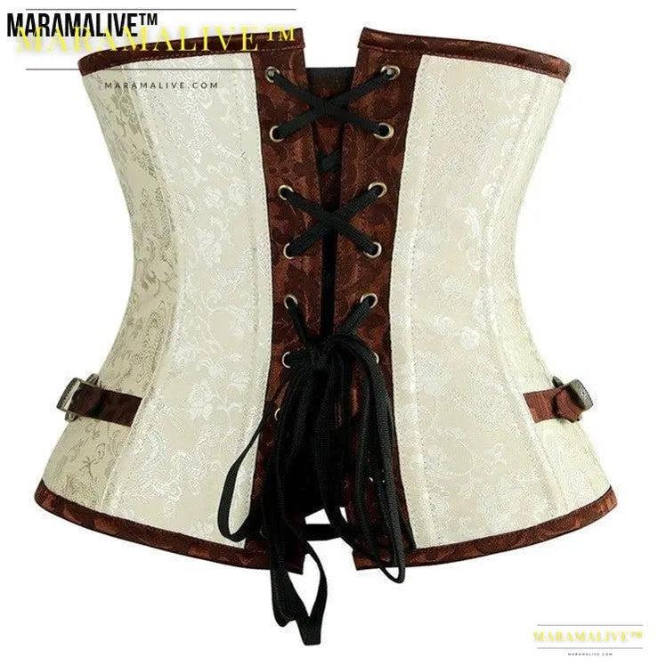 Victorian Short Belly Corset - Gothic Body Shaper bustier