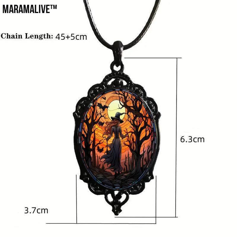 Vintage Gothic Halloween Pendant Necklace