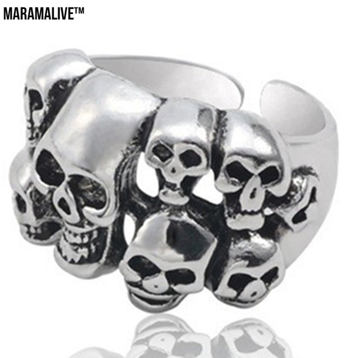 Vintage Punk Style Skull Men's Ring