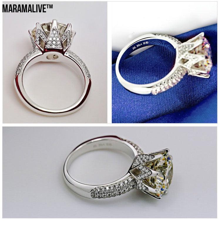 White Gold Female Moissanite Ring