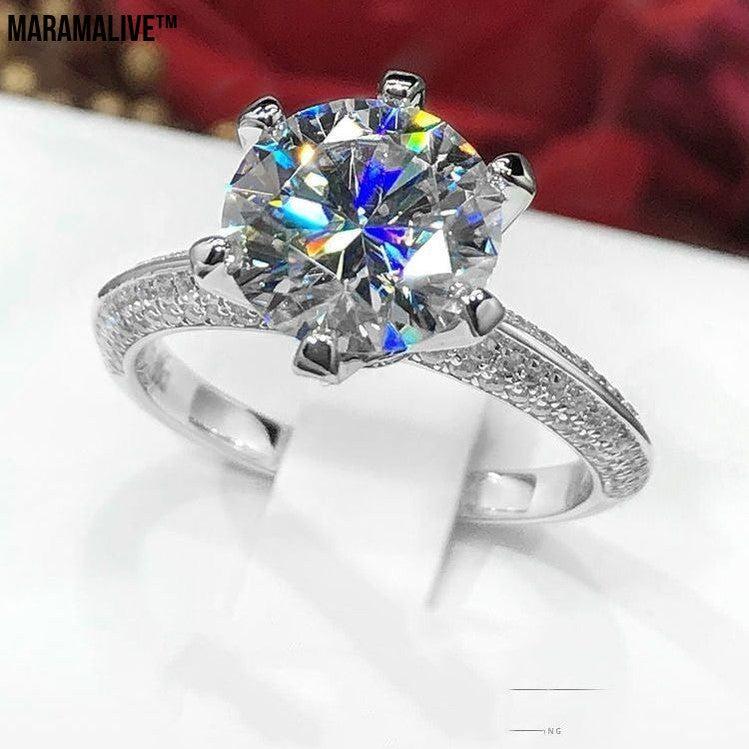 White Gold Female Moissanite Ring