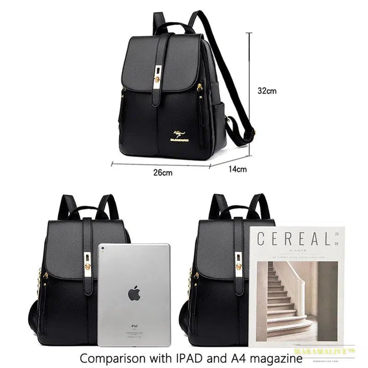 Winter 2024 New Women's Leather Backpack: Gothic Punk Fashion Shoulder Bag & Travel Companion