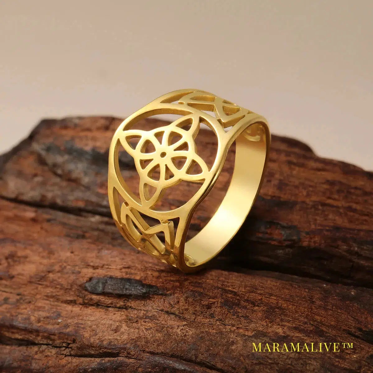 Witch Knot Ring Wiccan Cross Celtics Knot Women Finger Rings Stainless Steel Witchcraft Amulet Jewelry