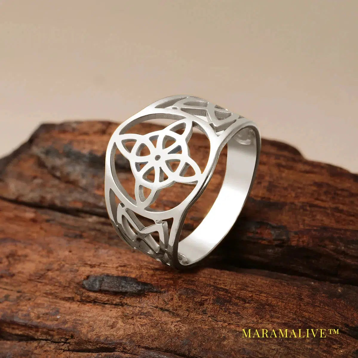 Witch Knot Ring Wiccan Cross Celtics Knot Women Finger Rings Stainless Steel Witchcraft Amulet Jewelry