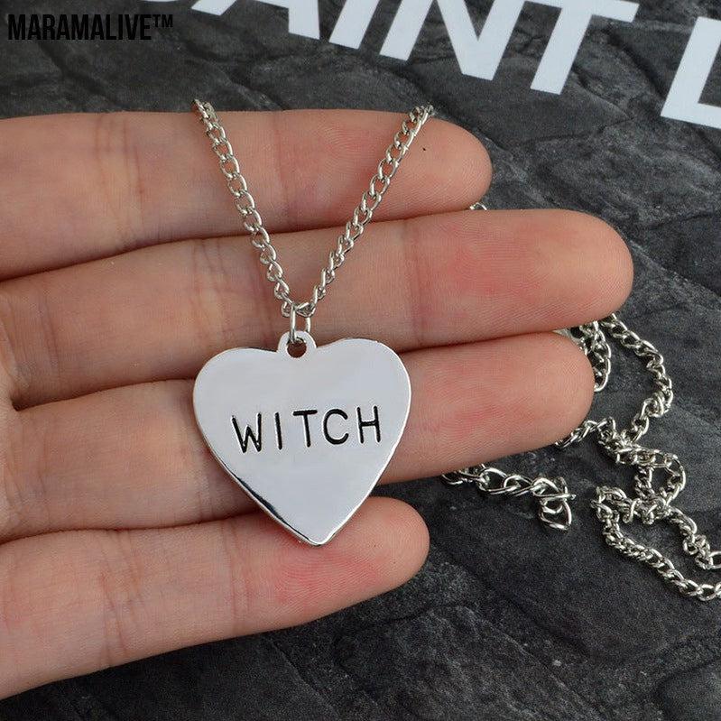 Witch Necklace Creative Love Halloween Necklace