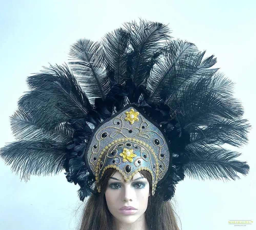 Women Brazil Carnival Party Feather Headdress Headpiece Crown Headdress Headband for Party Halloween