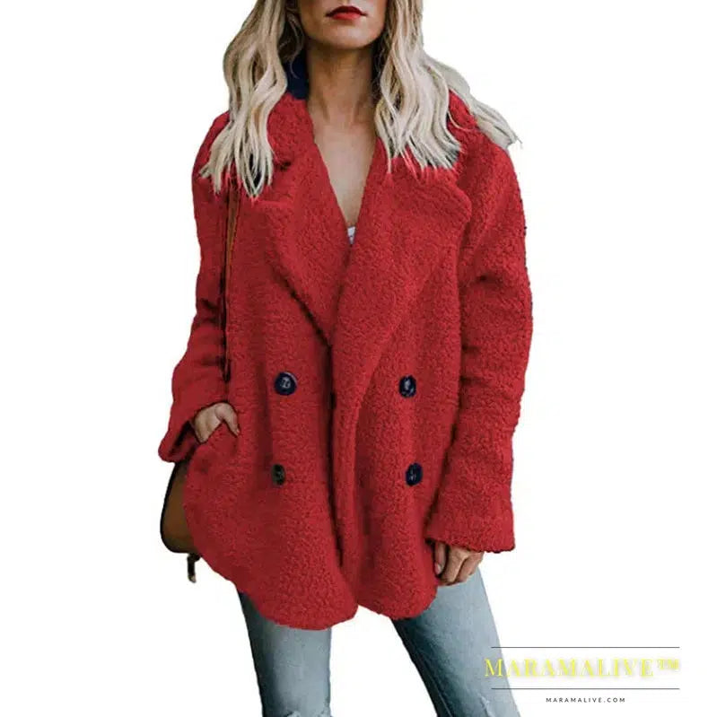 Women Faux Fur Coat Warm Autumn Winter Teddy Female Casual Coat Oversized Soft Fluffy Fleece Jackets Overcoat