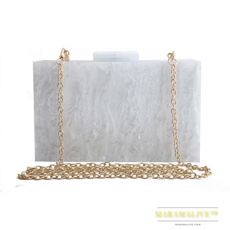 Women Handbags Marble Pattern Acrylic Bag Luxury Handbags Women Bags