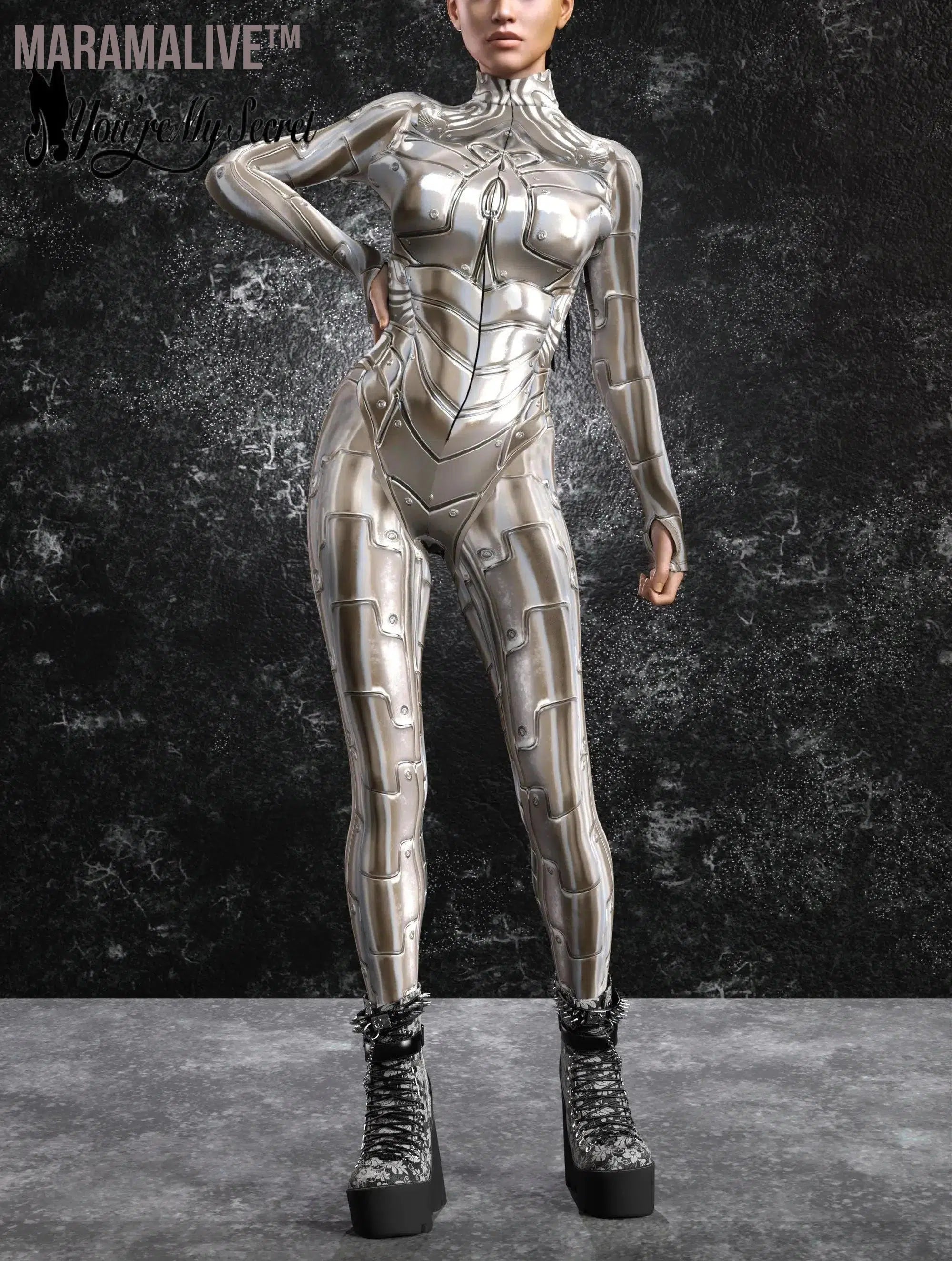 Women Jumpsuit Cosplay Costume Punk Robot Punk 3D Print Party Warrior Zentai Bodysuit Gothic Catsuit Rompers