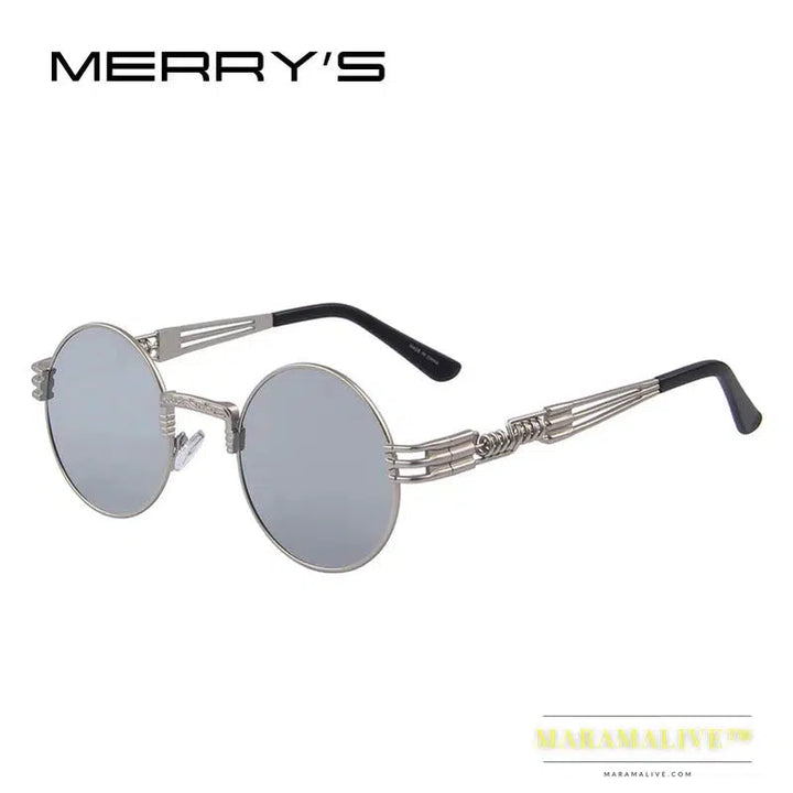 Women Steampunk Sunglasses Men Retro Round Sunglasses Metal Sun glasses Men Oculos De Sol UV400