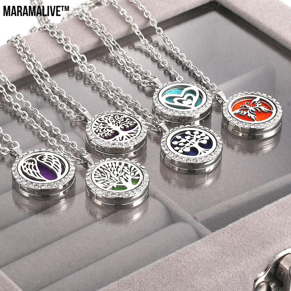 Women's Aromatherapy Oil Round Necklace