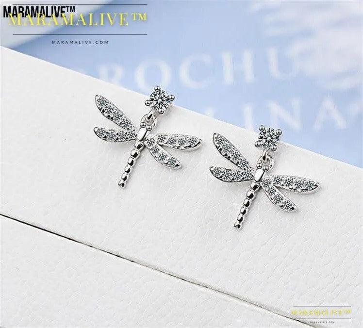 Women's Dragonfly Diamond Earrings