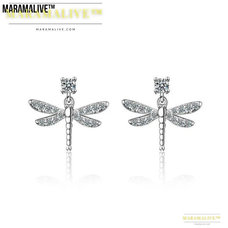 Women's Dragonfly Diamond Earrings