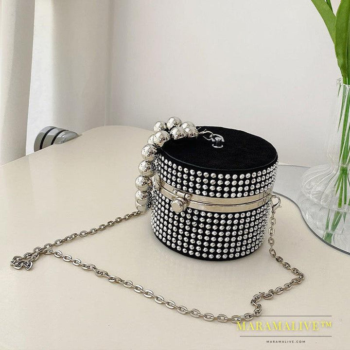 Women's Fashion Diamond-studded Pearl Hand Crossbody Bag