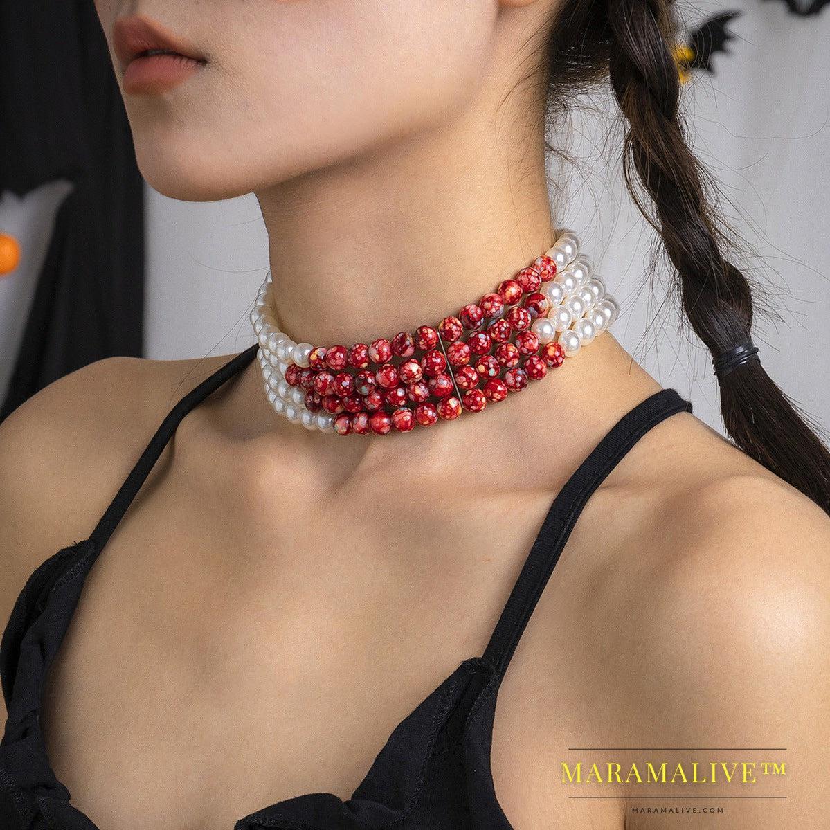 Women's Fashion Gothic Pearl Necklace