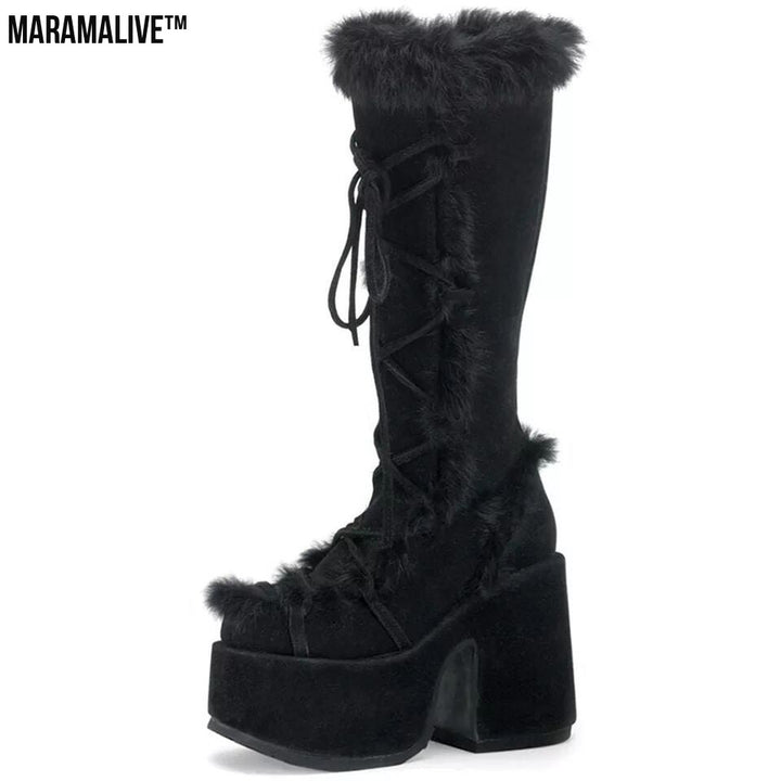 Women's Fashion Platform High Heel Platform Boots