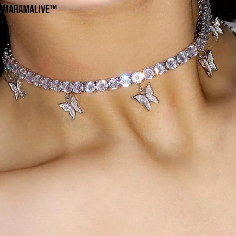 Women's Fashion Shiny Crystal Clavicle Chain Necklace