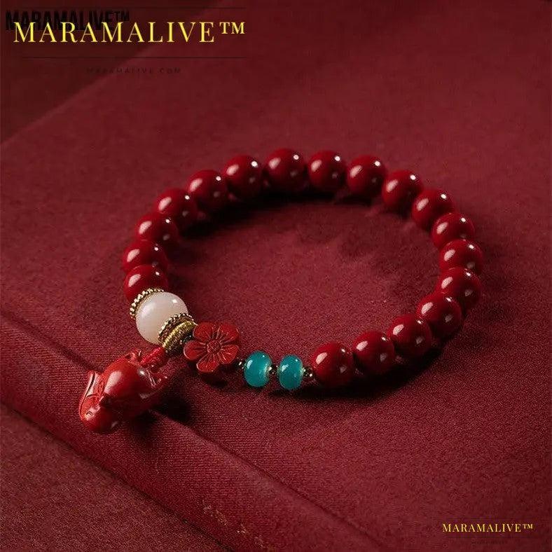 Women's Fashion Simple Red Flower Fox Bracelet