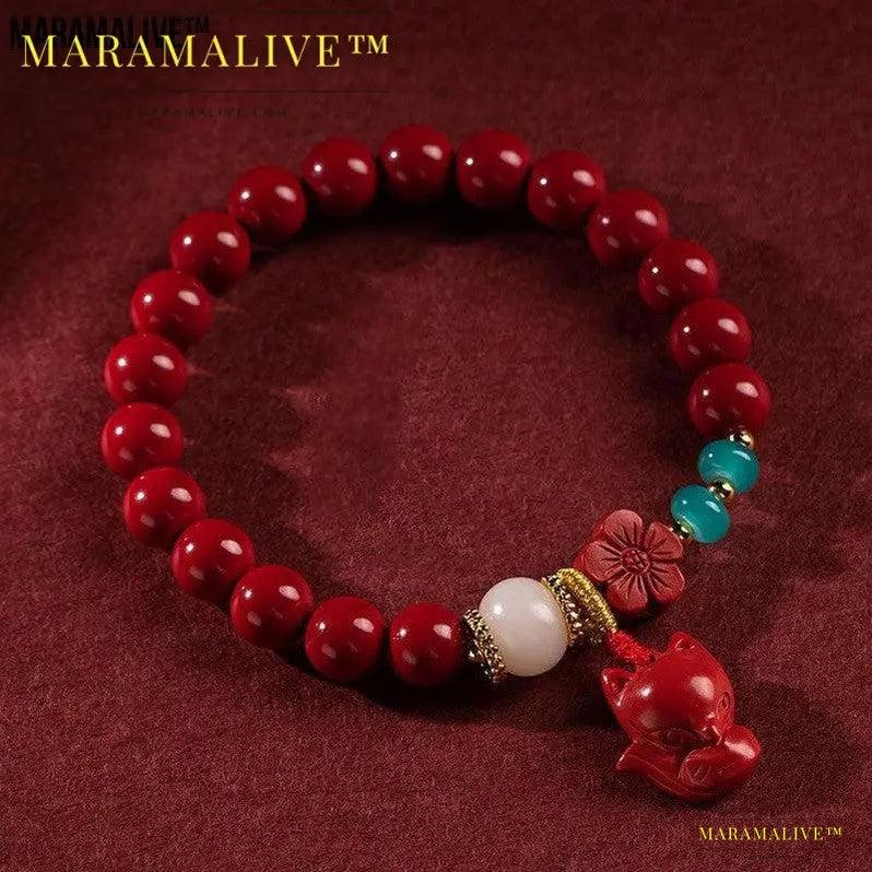 Women's Fashion Simple Red Flower Fox Bracelet