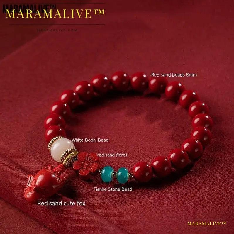 Women's Fashion Simple Red Flower Fox Bracelet