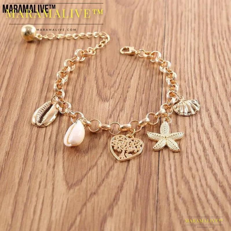 Women's Fashion Simple Shell Starfish Scallop Love Bracelet