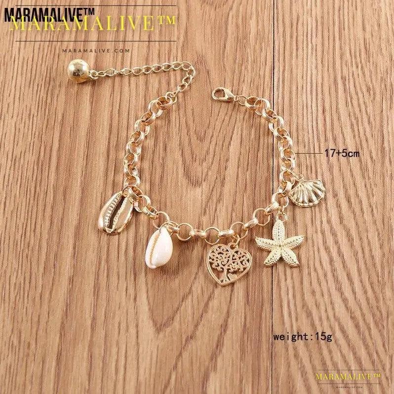 Women's Fashion Simple Shell Starfish Scallop Love Bracelet