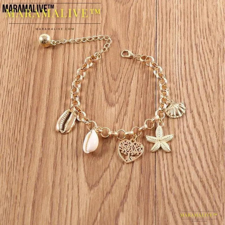 Women's Fashion Simple Shell Starfish Scallop Love Bracelet