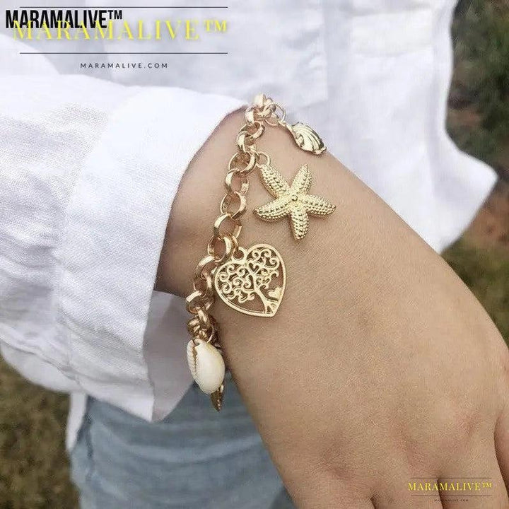 Women's Fashion Simple Shell Starfish Scallop Love Bracelet