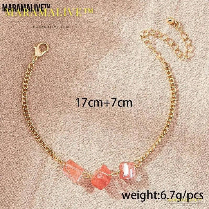 Women's Fashion Temperament Irregular Natural Crushed Stone Bracelet