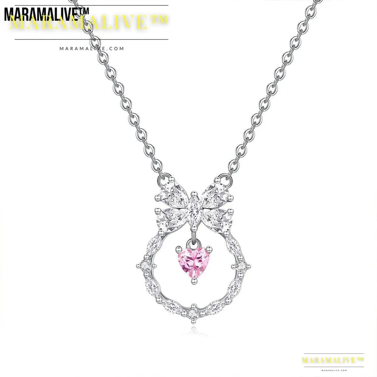 Women's Fashionable All-match Sterling Silver Zircon Pendant Necklace