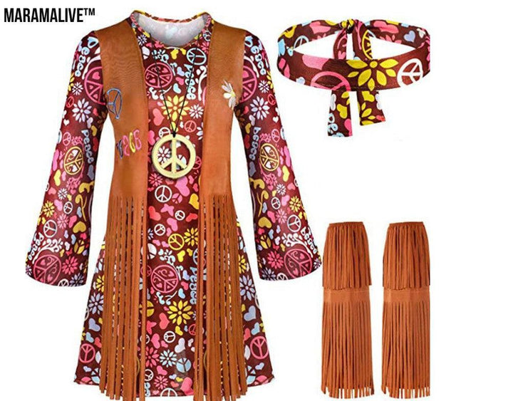 Women's Fringed Hippie Costume Retro