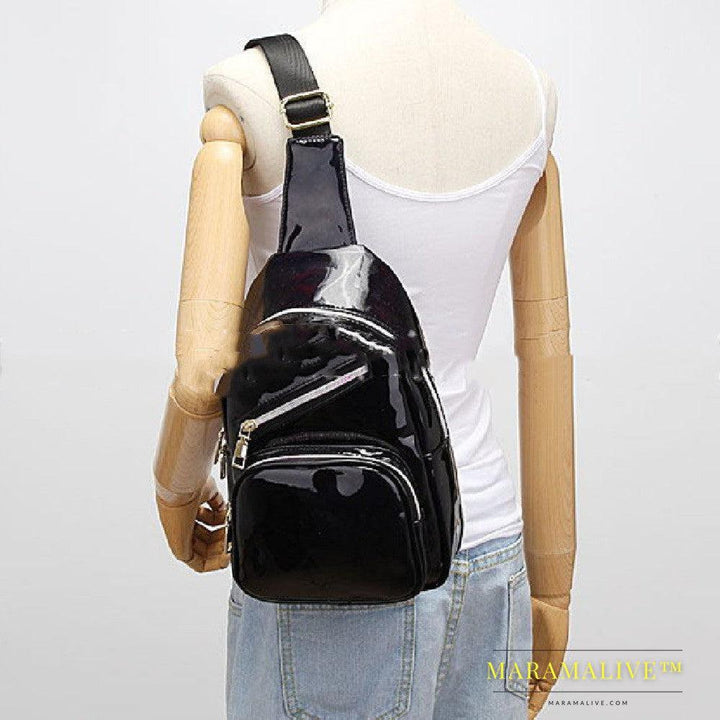 Women's Laser Fashion PU Illusion Shoulder Messenger Bag