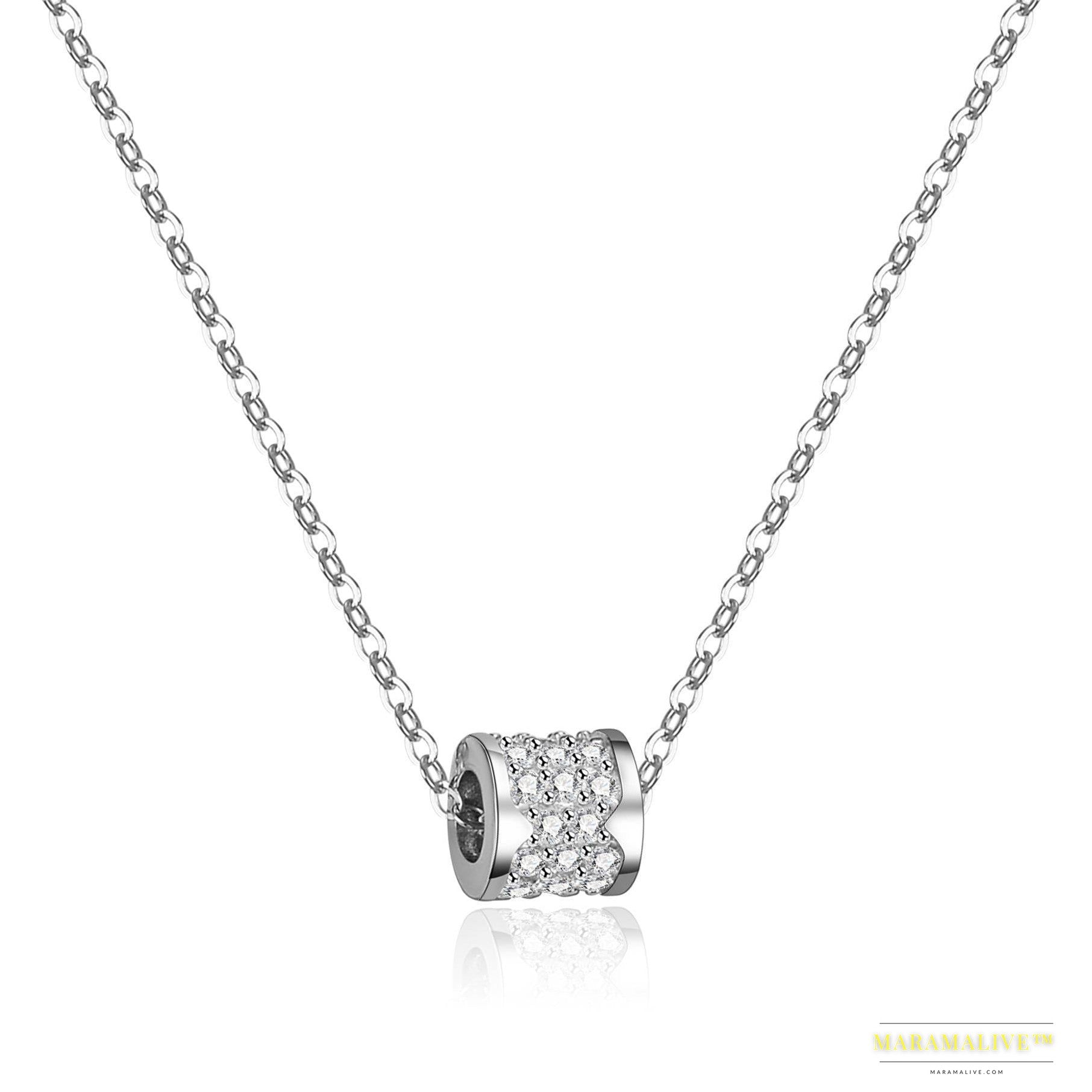 Women's Luxury Sterling Silver Moissanite Necklace - Unique Designer Alternative Jewelry