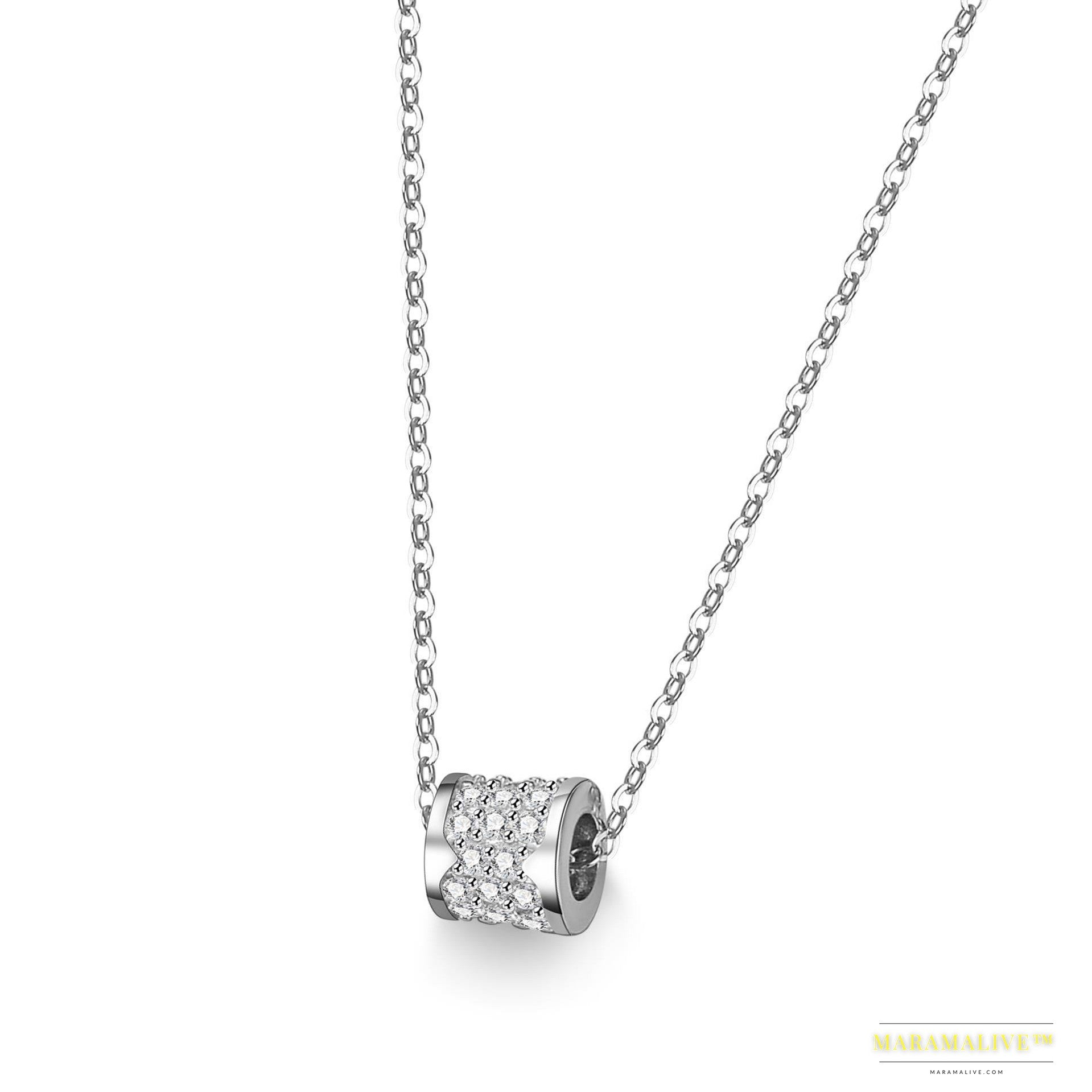 Women's Luxury Sterling Silver Moissanite Necklace - Unique Designer Alternative Jewelry